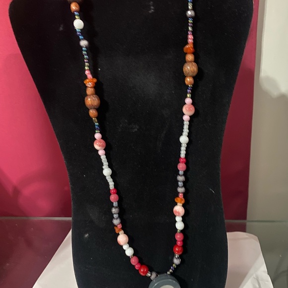 Hand crafted necklace with name tag holder for nurses or anyone wears a badge - Picture 2 of 5